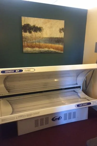 Lay-down tanning bed room at HFH gym in Waupaca, WI