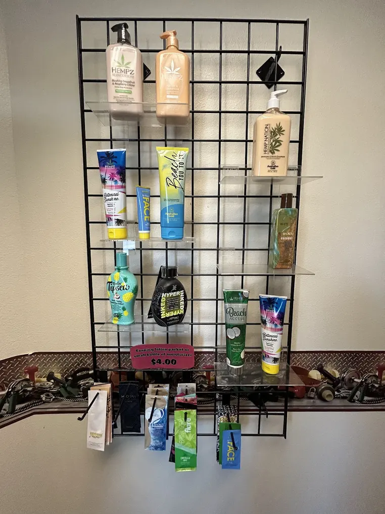 Tanning lotions and supplies available at Health and Fitness Headquarters in Waupaca
